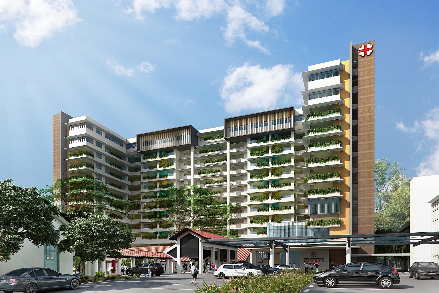 The plan is to have a one-stop suite of services for seniors at the new Kwong Wai Shiu Hospital community hub (left) by 2017. The space will also be open to the community to use. Members of the public will be able to have meals in its foodcourt, go f