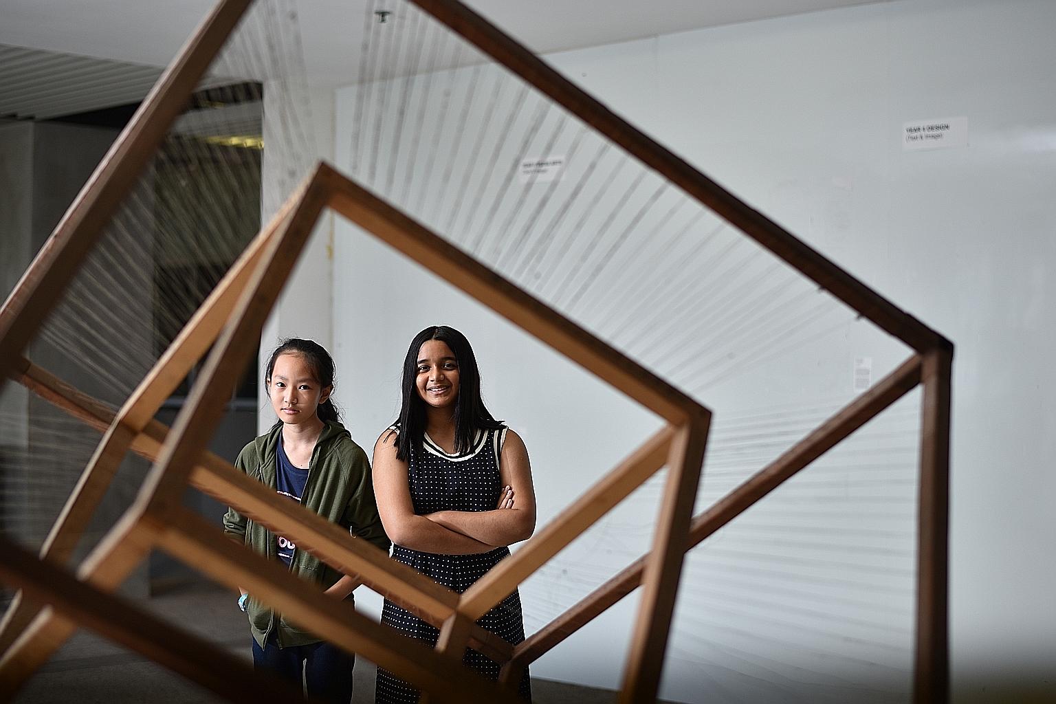 Pupils in Sota's literary arts programme, like Ashley Tan (left) and Rachel Pary, will focus on writing original works instead of just analysing texts by other authors. They will be taught to write poetry, prose and plays and their creative texts.