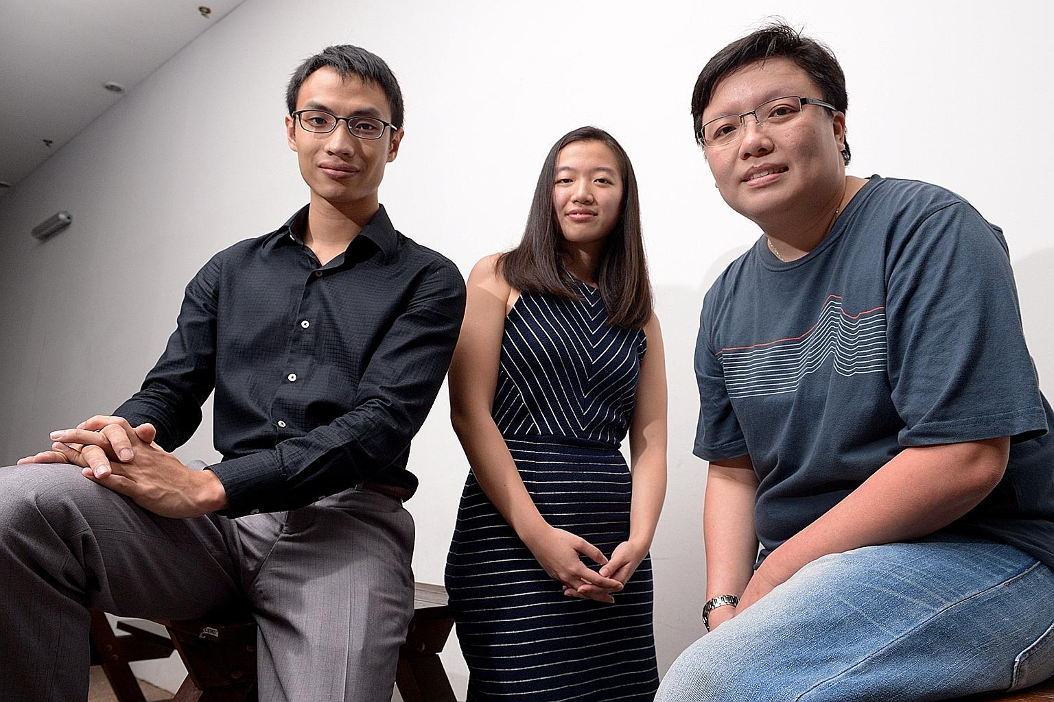(From left): Mr Damien Chng and Ms Priscilla Chia, both directors of anti-death penalty group We Believe In Second Chances; and Ms Jean Chong, founder of LGBT group Sayoni, are among those heading to Geneva.