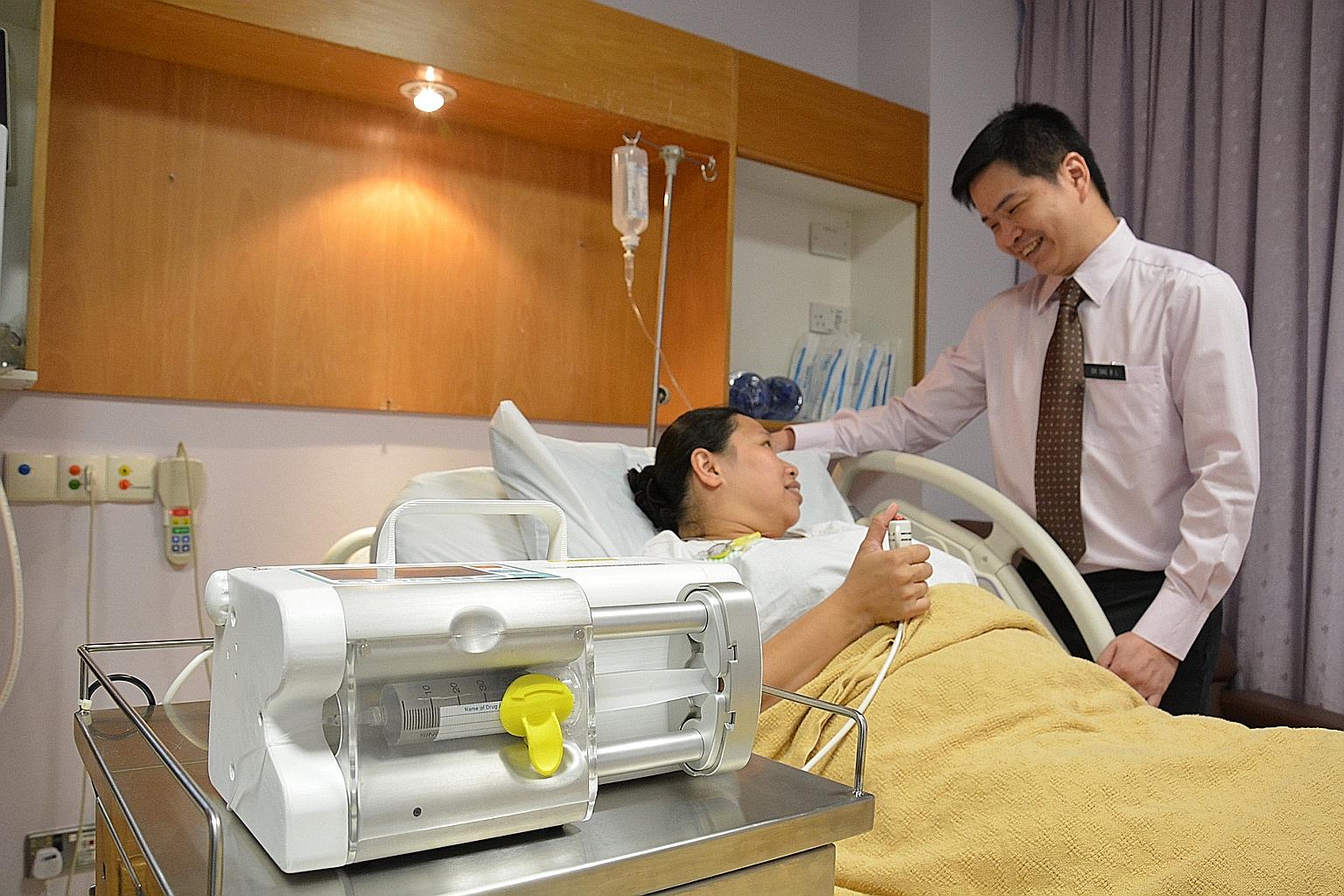 The smart pump aims to reduce "breakthrough pain" - which occurs when a dose of epidural loses its efficacy and a patient feels pain while waiting for the next dose - by tracking how often patients press a button to release more doses.