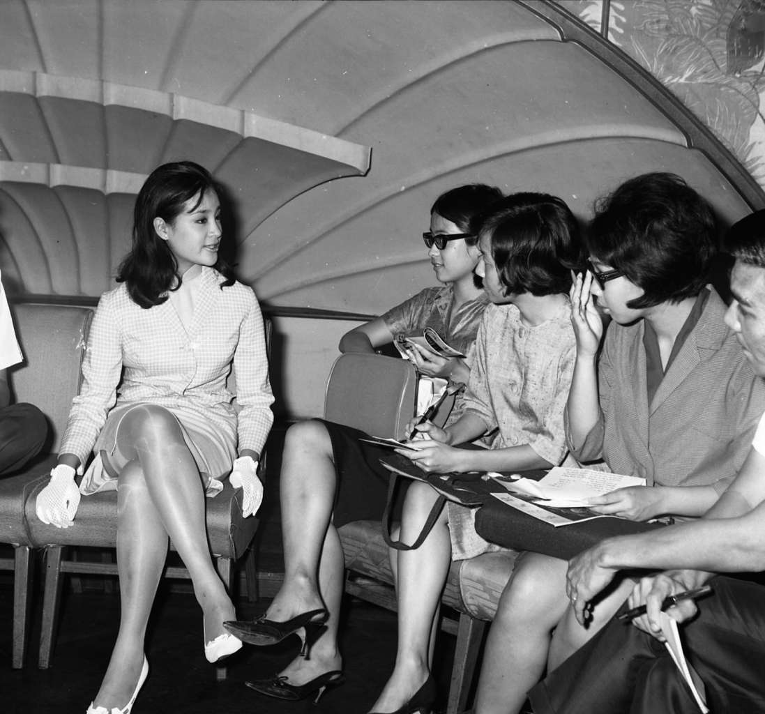 Chiang Ching during a press conference in Singapore in 1965. She was in town for stage appearances for the movie Trouble On Wedding Night.
