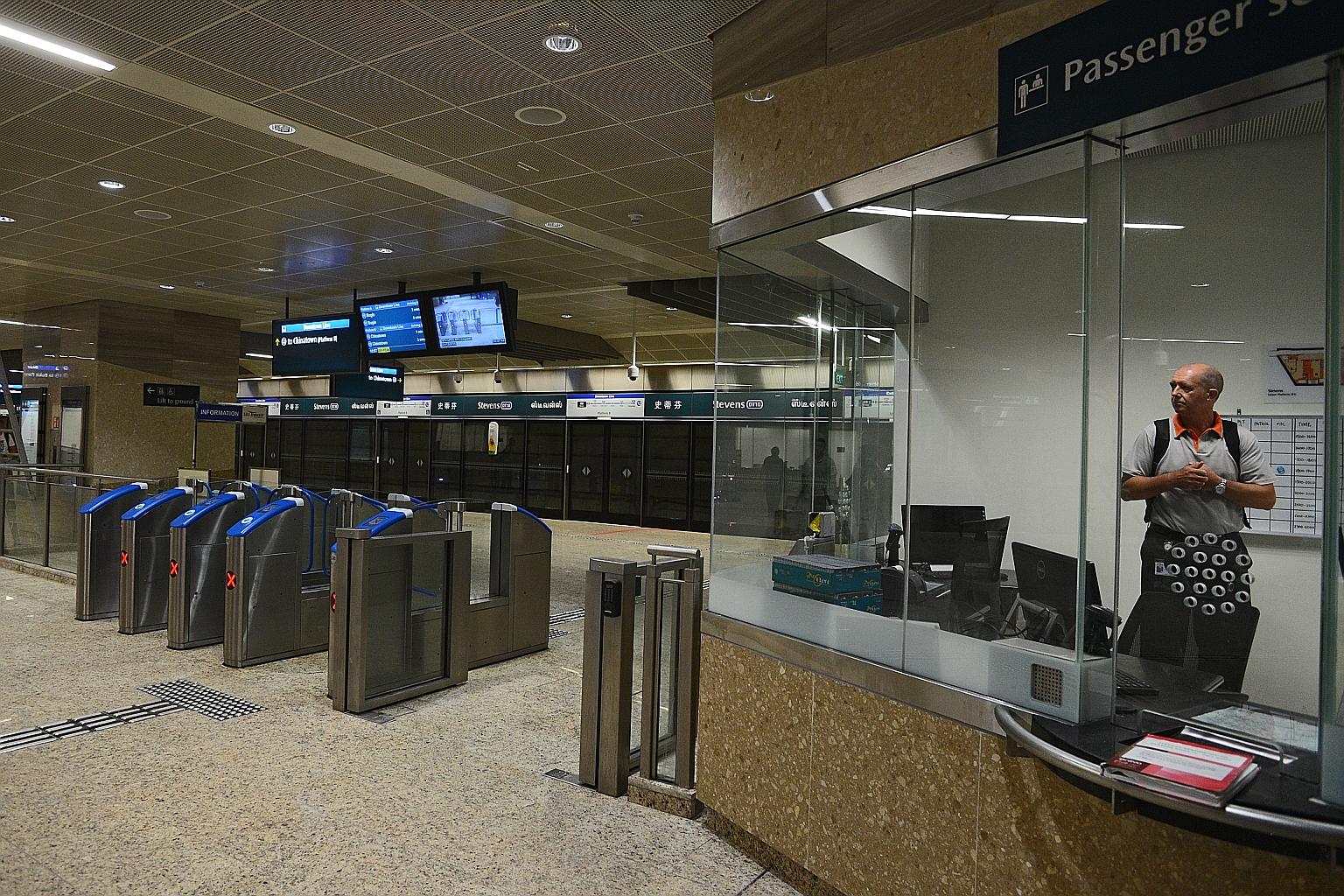 Once past the fare gantries of either platform at Stevens station, commuters would not be able to make their way to the other as there is no link between the two. The LTA said more signs will be placed before the fare gantries to ensure commuters ent