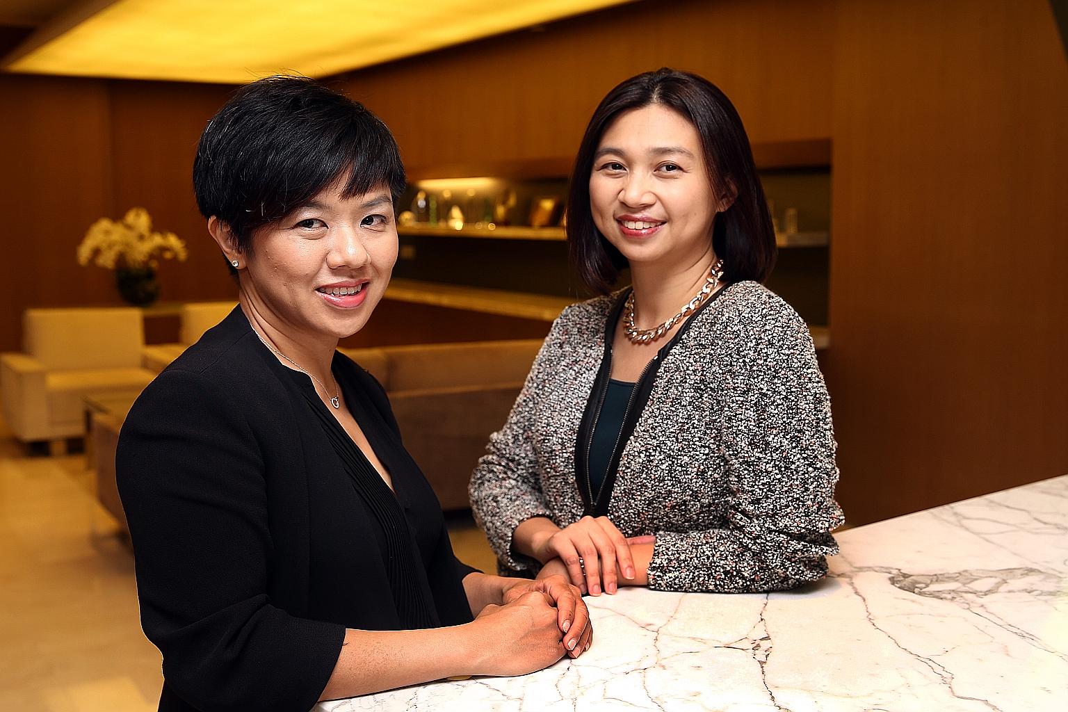 Ms Tsin (far left) and Ms Yui have seen Wong- Partnership's employment practice grow in seven years from two specialist lawyers to more than 12 now.