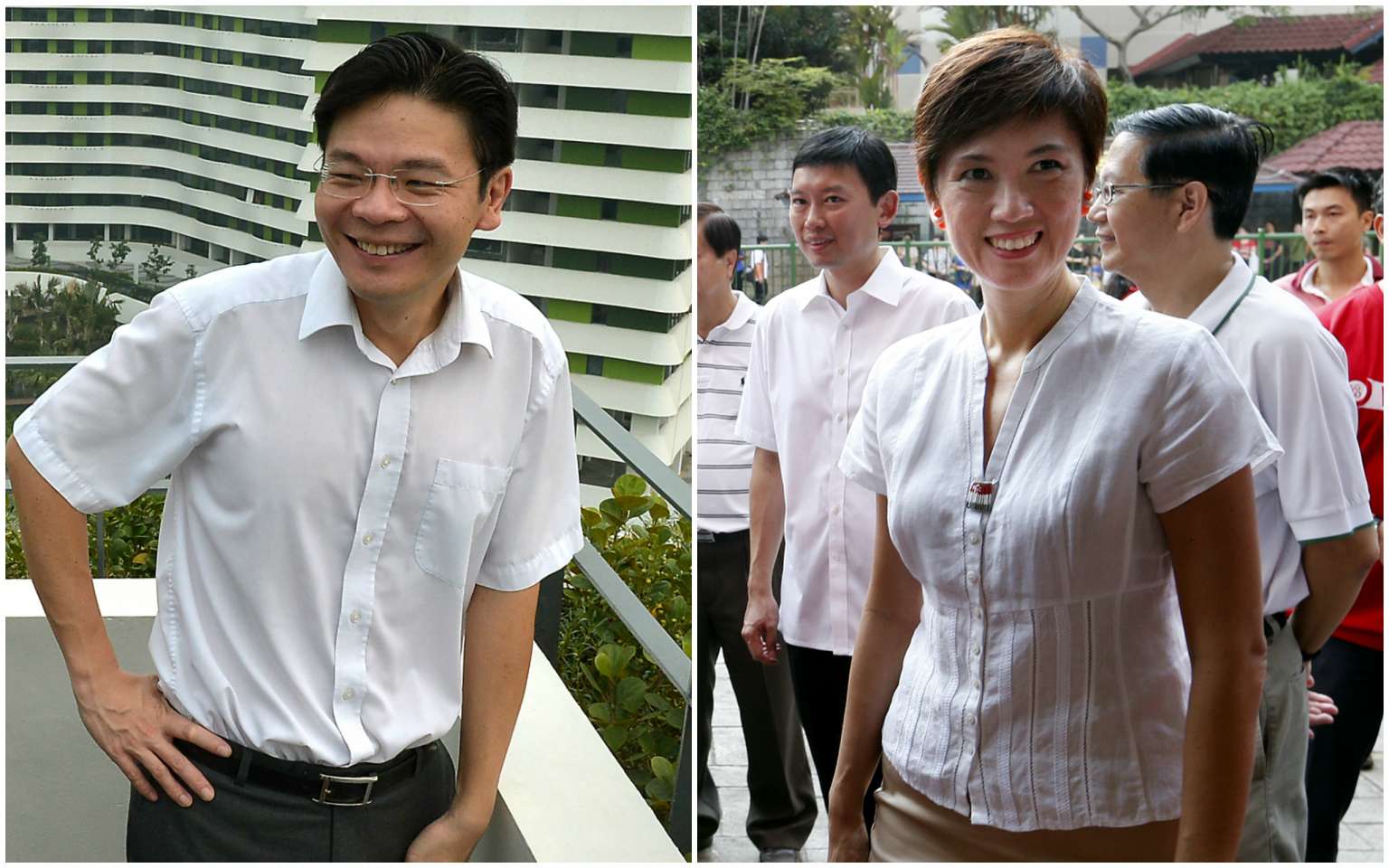 Cabinet ministers, Lawrence Wong (left) and Josephine Teo.