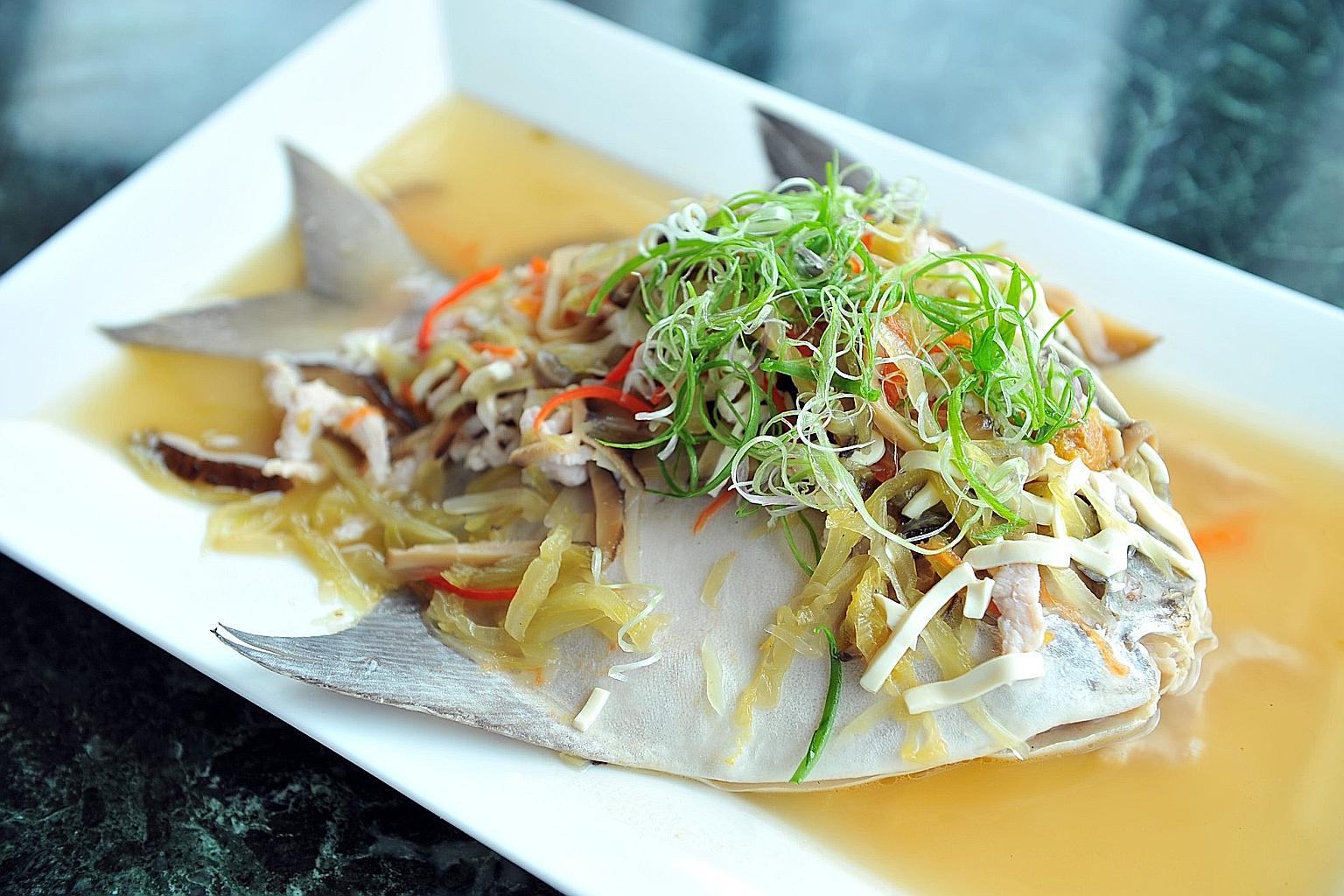 The pomfret is higher in cholesterol than beef.