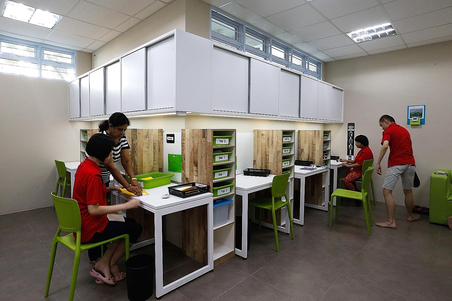 The Eden Centre for Adults (Clementi) is for people with moderate to severe autism. They can spend their day at the gym, take part in leisure activities such as a leather workshop, or learn living skills such as preparing simple lunches.