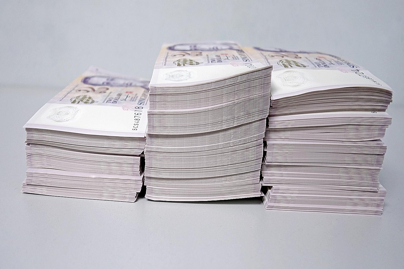 Last year, 17 per cent of all $2 notes issued by MAS during Chinese New Year consisted of good-as-new notes - up from 11 per cent in 2013. MAS said it has nearly doubled the amount of energy saved from printing fewer $2 notes since it started the goo