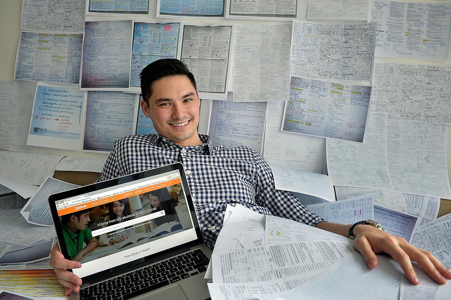 Education firm Zookal offered to buy cheat sheets for $10 each from students who scored at least an A last month. It has already bought hundreds of them, said its co-founder Jon Tse (left).