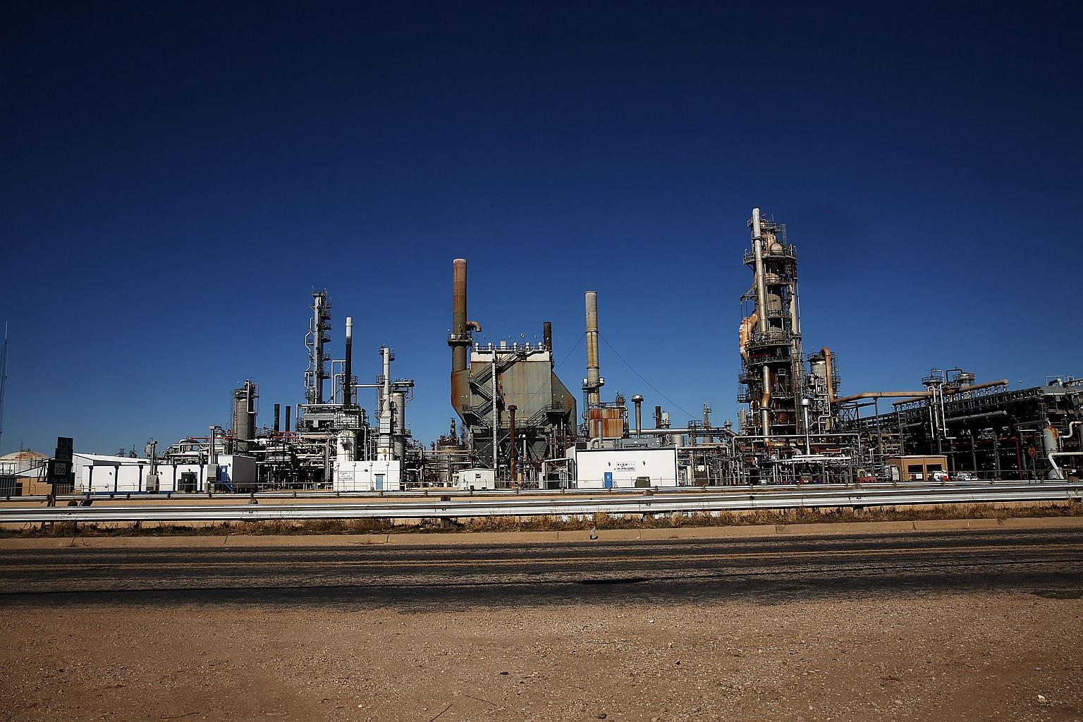An oil refinery in Big Spring, Texas, on Jan 21, 2016.