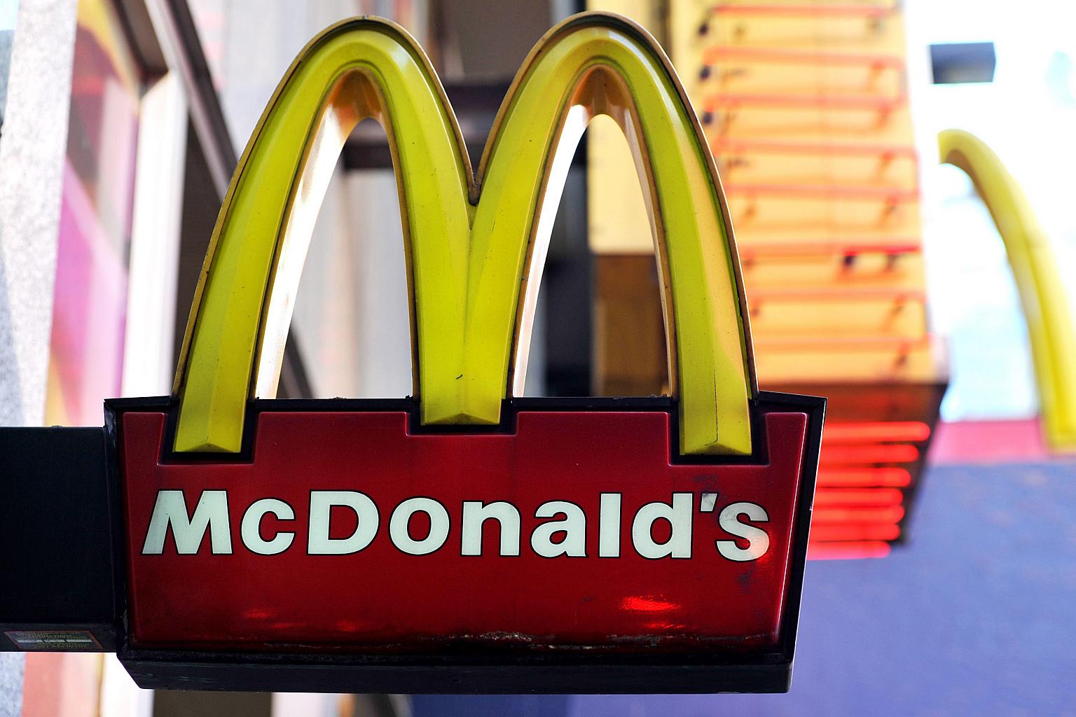 A McDonald's fast food restaurant sign in New York.