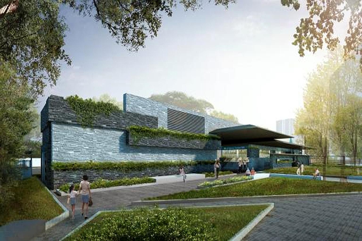 An artist's impression of the Thomson-East Coast Line's Marine Terrace station (left). Contracts were awarded to build Tanjong Rhu, Katong Park and Marine Terrace stations, and their associated tunnels.