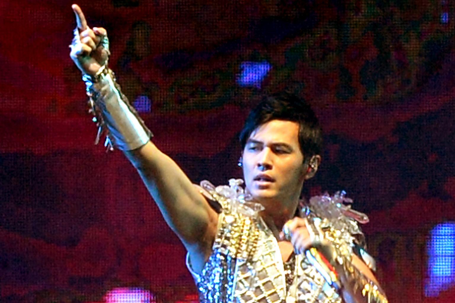 Mandopop superstar Jay Chou performing at the National Stadium on Dec 27, 2014.