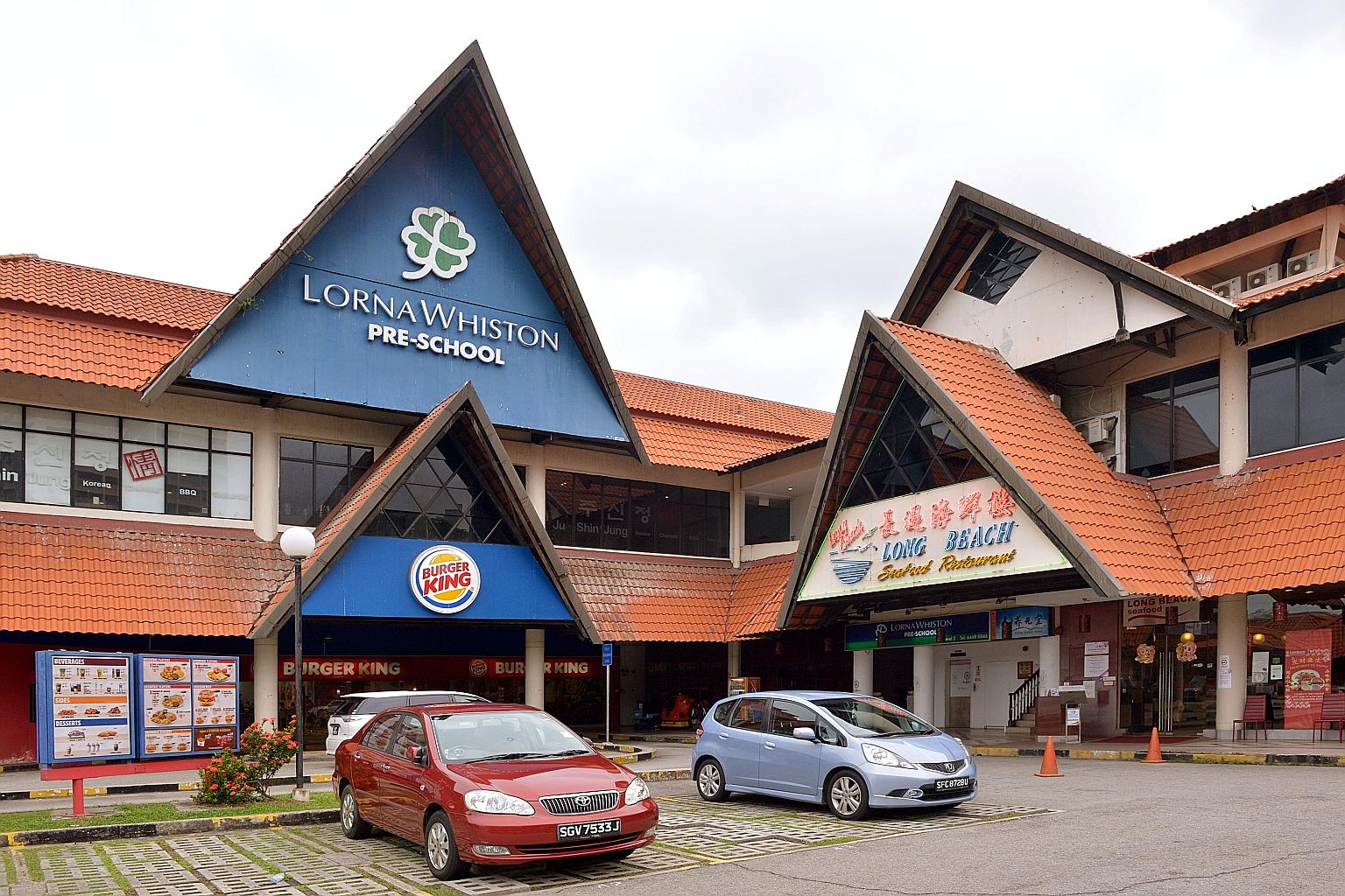The establishments at East Coast Park's Raintree Cove - about 10 of them - include Long Beach Main Seafood Restaurant, Lorna Whiston Pre-school and Singapore's only drive-through Burger King outlet. Development works in the area also saw the closing