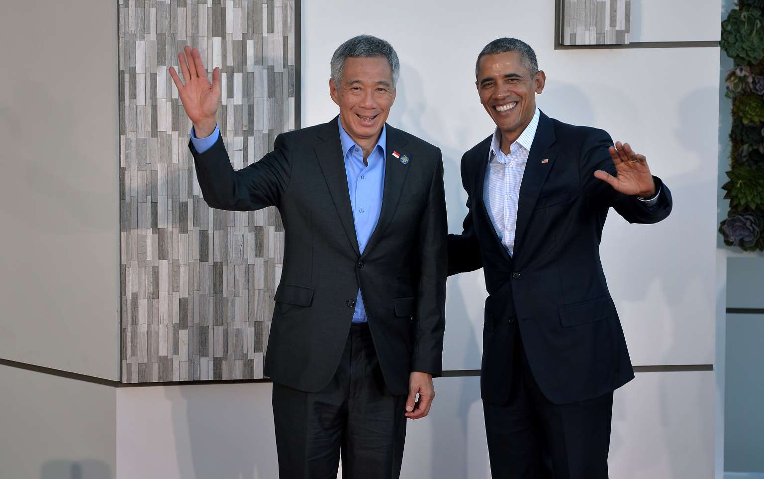 Prime Minister Lee Hsien Loong (left) and US President Obama at the Sunnylands Estate in California on Feb 15, 2016.