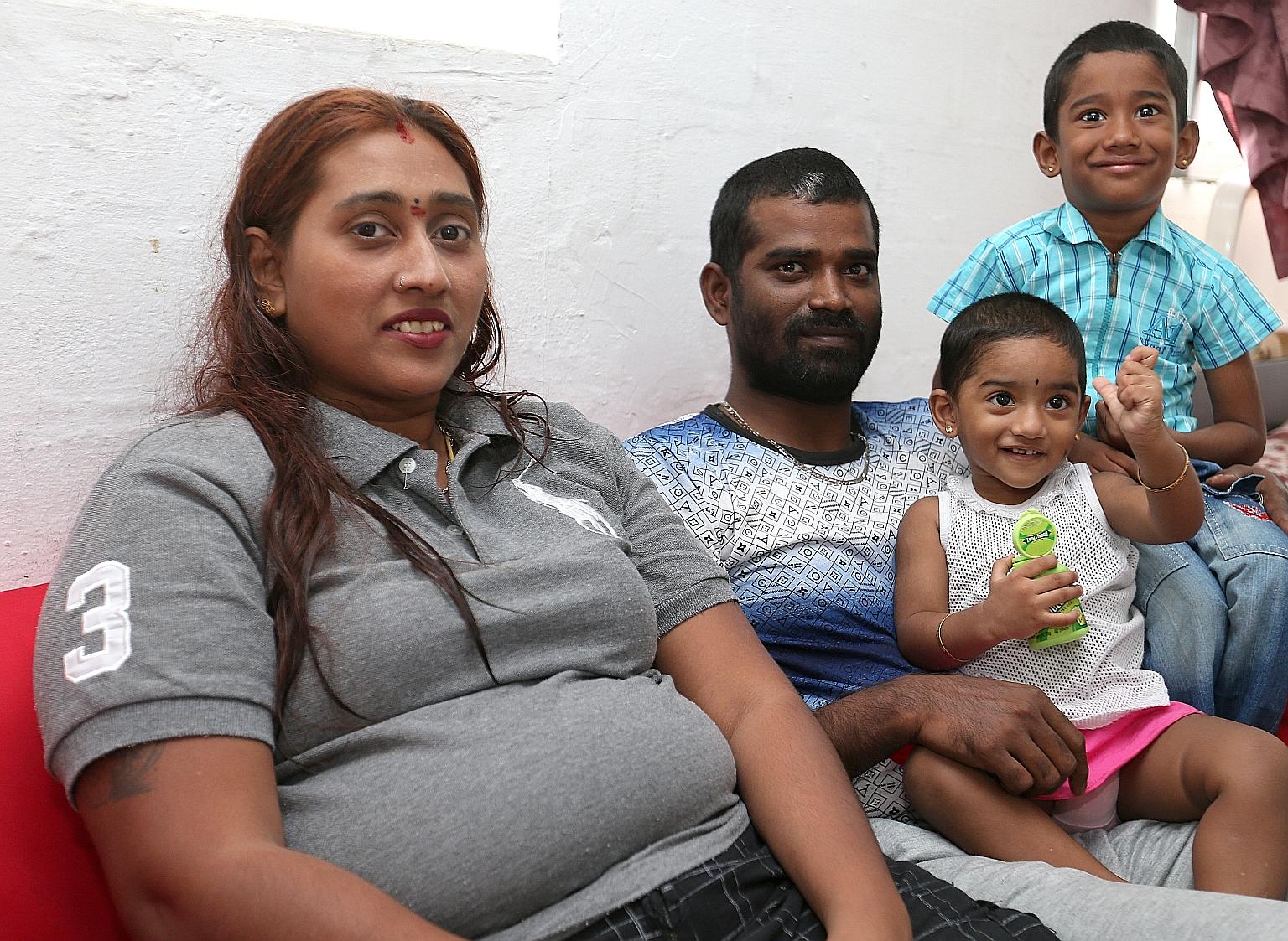 Home for Ms Vengatalakshmi, her husband Betthi Raj and their children Lineysha and Balakrisha is a one-room HDB rental flat in Marsiling.