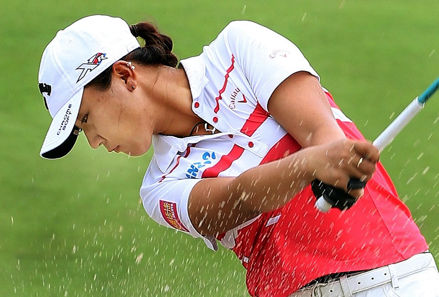 World No. 1 golfer Lydia Ko in action at the opening round of the HSBC Women's Champions yesterday.