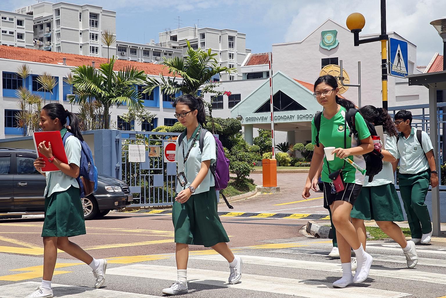 Greenview Secondary (above) will merge with Loyang Secondary in 2018.