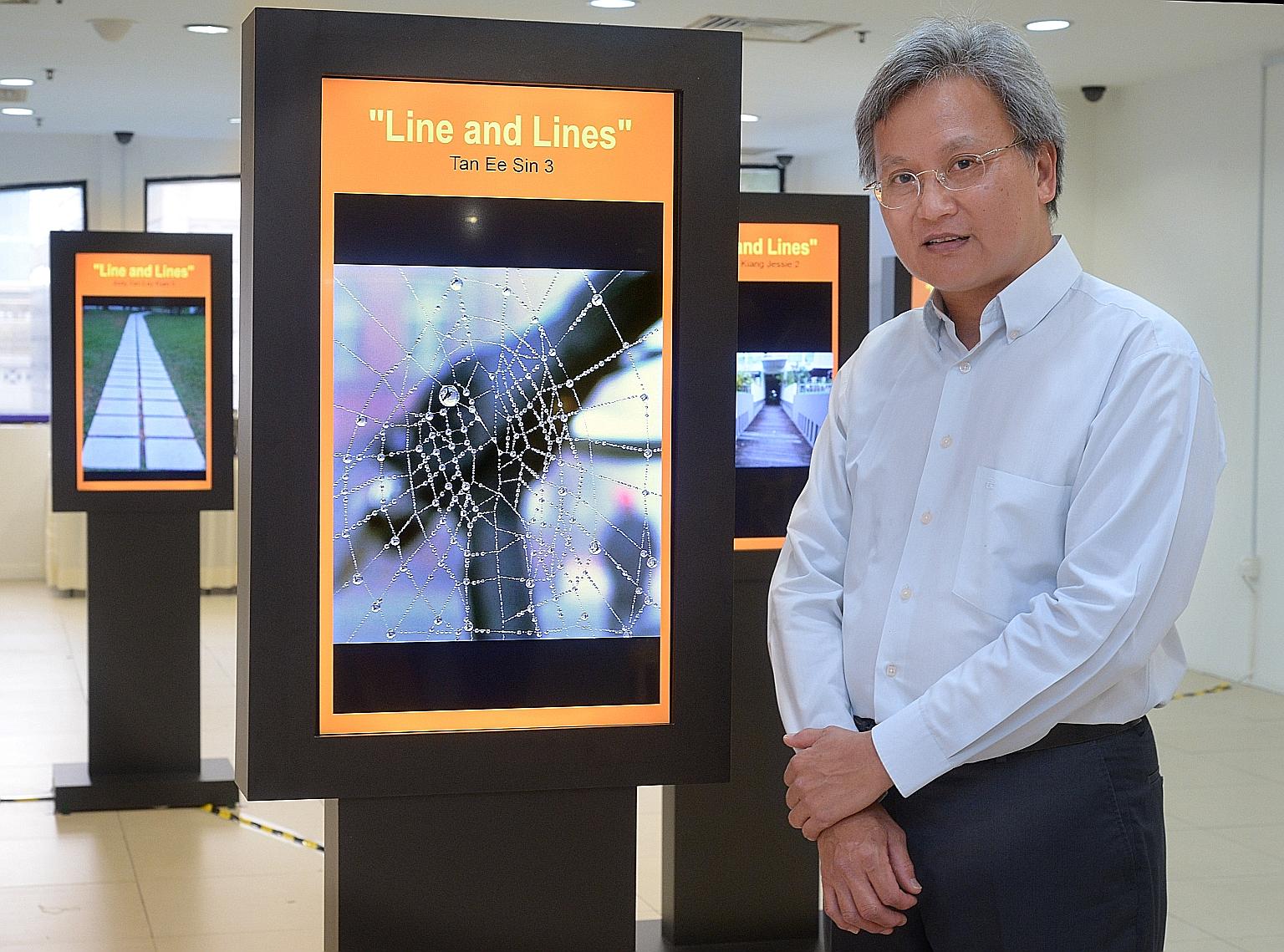 UniSIM digital photography technology student Tan Ee Sin, 57, an engineer, won first prize for his photo, Water Web, at the exhibition. The course enjoys steep subsidies under the SkillsFuture initiative.