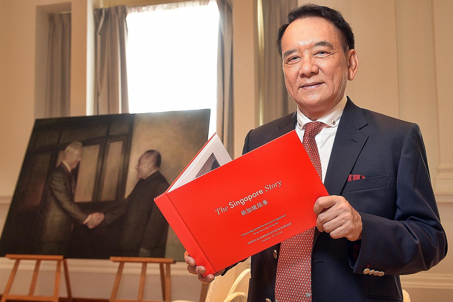 Retiree Vincent Chua's The Singapore Story features oil paintings of Mr Lee Kuan Yew from an exhibition held last year. About 1,000 visitors requested the works to be put into a book.