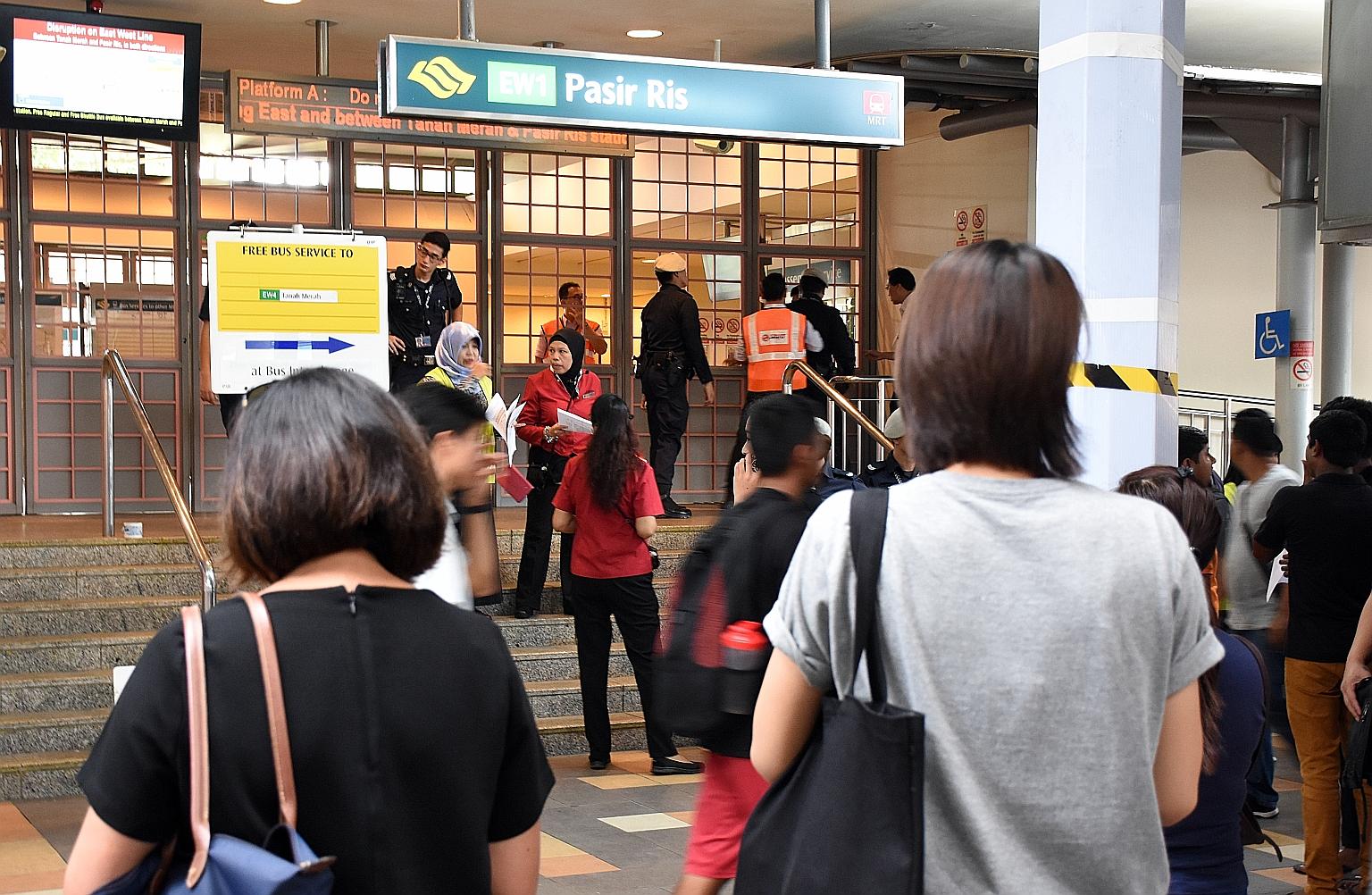Pasir Ris MRT station was temporarily closed after the incident, with SMRT staff directing people to free bus and shuttle services. Train service recovered at slower speeds at around 1.55pm, and normal service resumed at around 2.10pm.