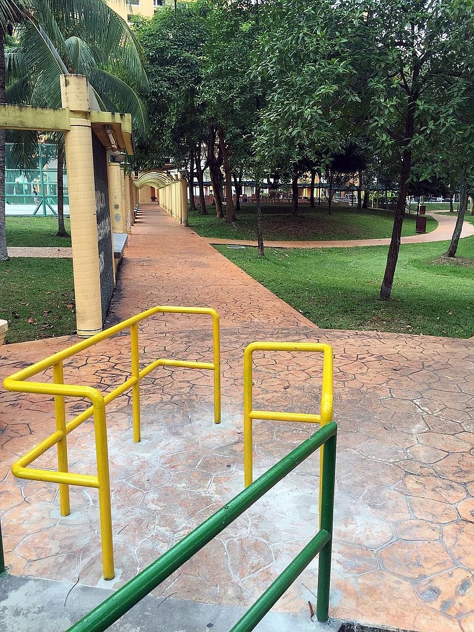 Railings were erected at Marsiling Drive last week to prevent motorcyclists from using the pedestrian footpath. However, they are an added obstacle to wheelchair users and those using mobility aids.