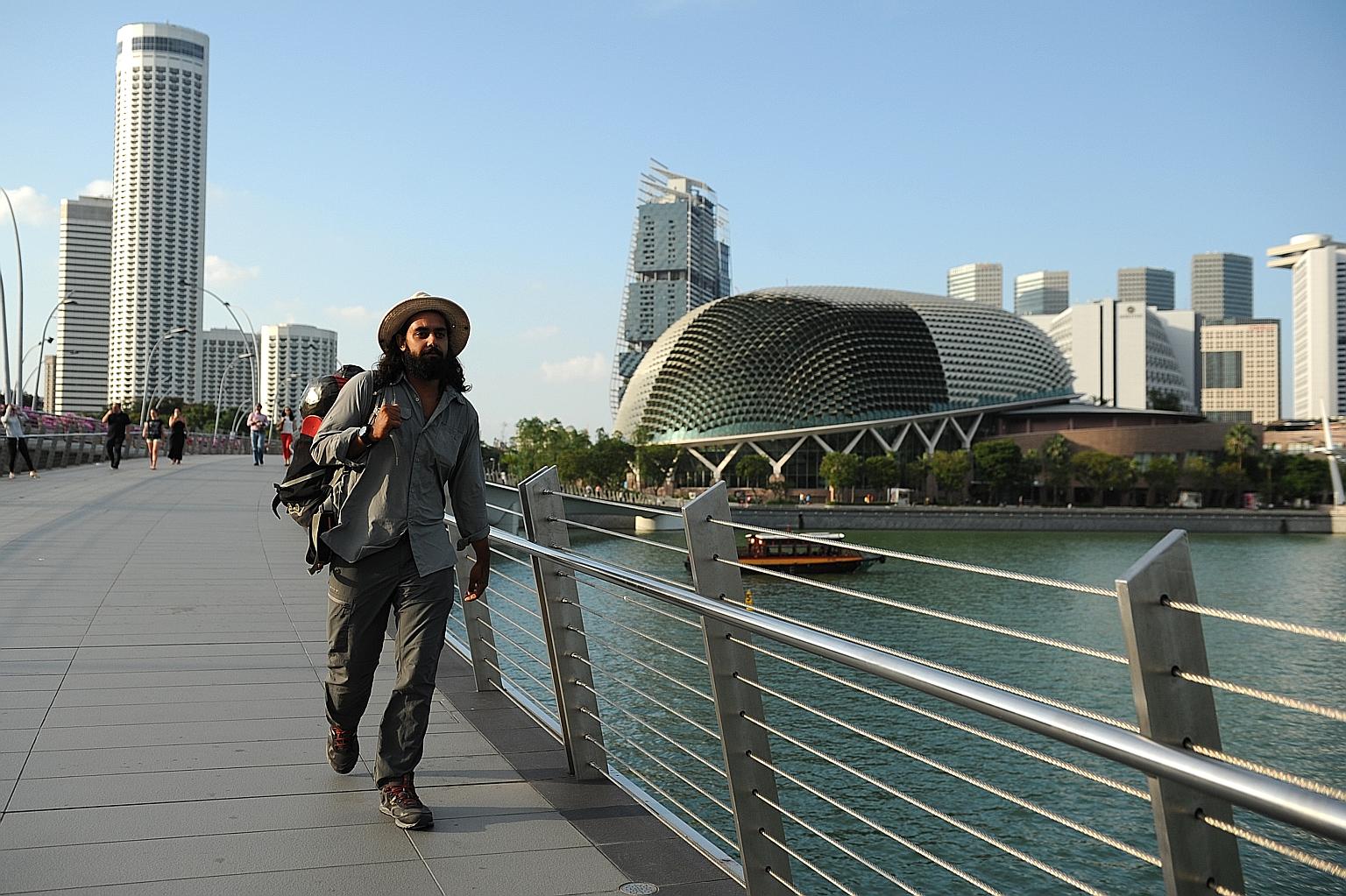 After traversing 17 countries, Mr Bhogal crossed the Causeway from Johor Baru into Singapore on March 25, and is here for a fortnight. He plans to travel another 6,500km before reaching Cardiff in New South Wales, Australia, in November.