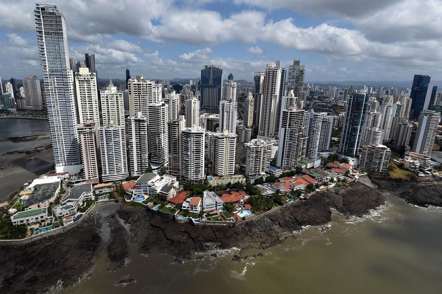 An aerial view of the Panama City bay taken on March 23, 2015. 