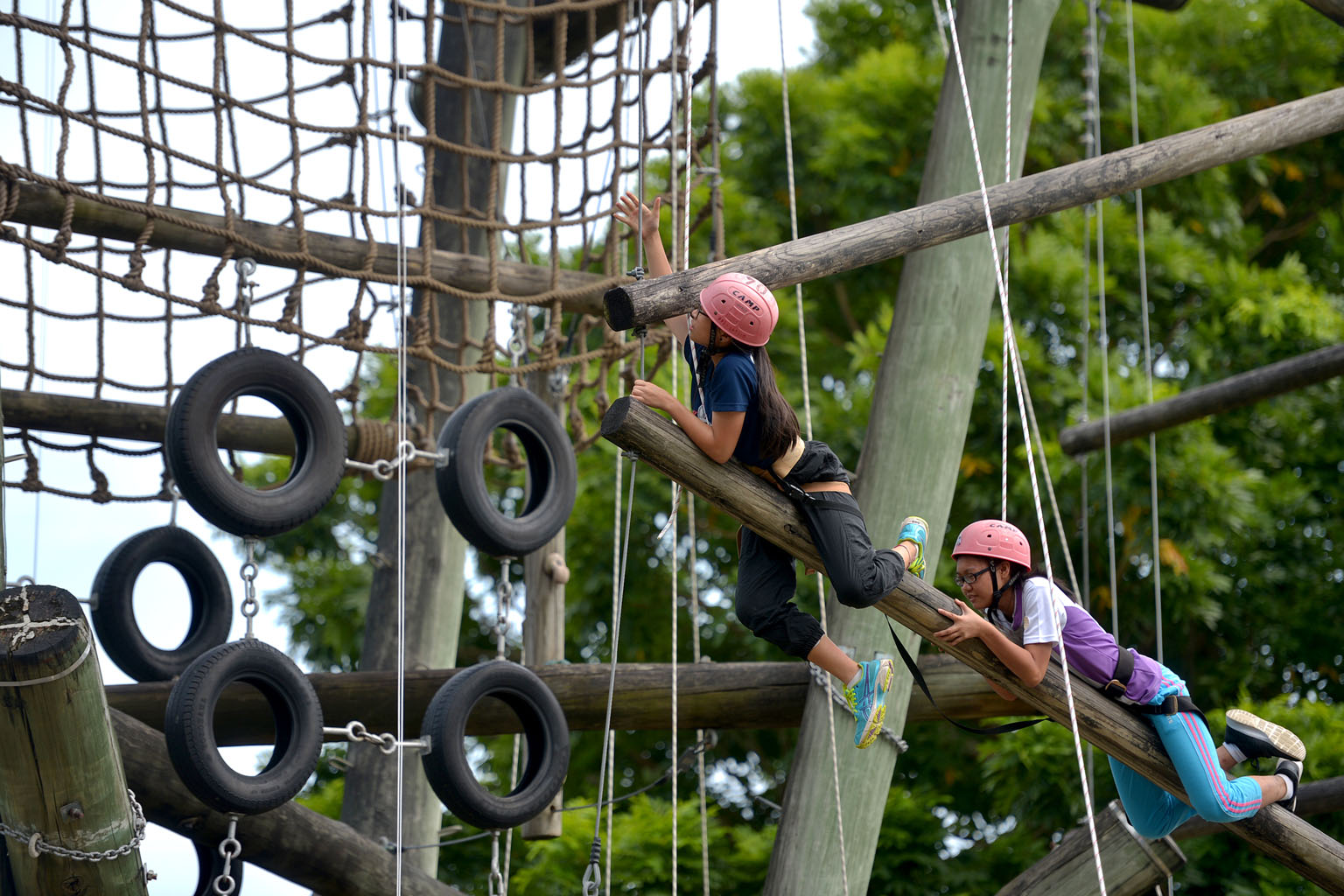 OBS participants on one of the inverse towers. About 14,000 young people take part in OBS programmes each year. This is set to triple to 45,000 by 2020. For some schools, OBS programmes provide student leaders with opportunities to build their character. 