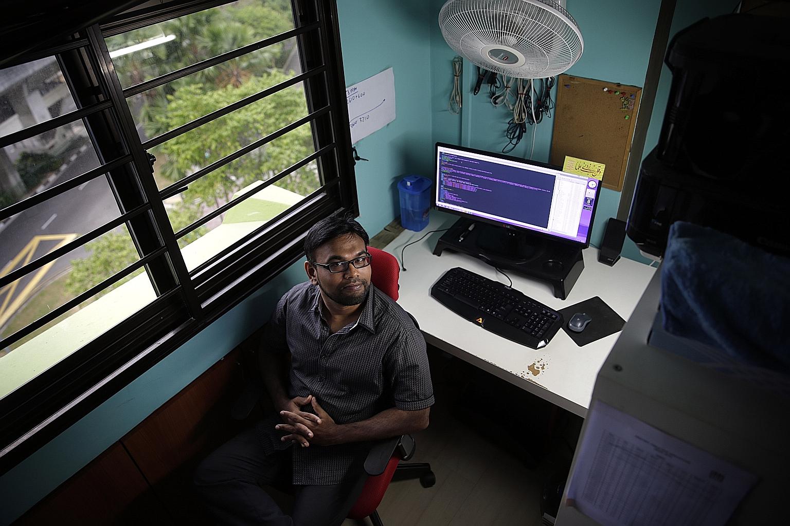 The nature of Mr Khan's work makes it perfect for freelancing - dealing with computers and the Internet means he can easily work from home, allowing him to spend more time with his family.