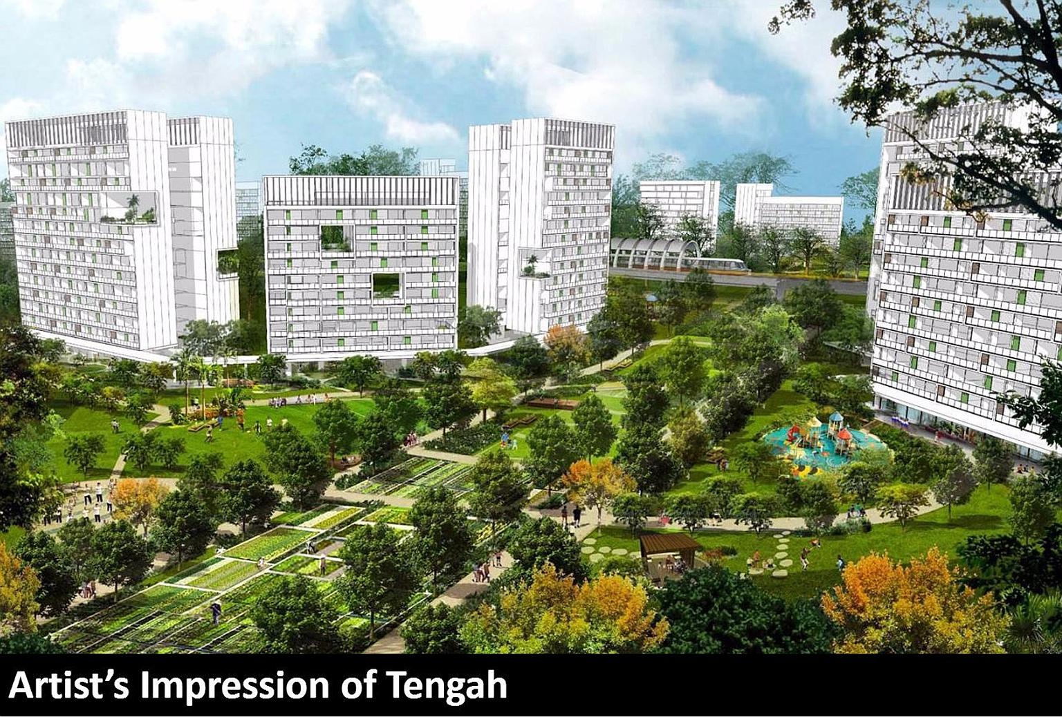 An artist's impression of the future Tengah town, which is expected to have about 55,000 homes.