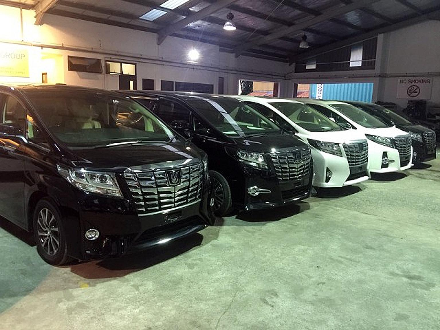 Prime Taxi's fleet of private-hire Toyota Alphard limousines. The taxi operator has a private-hire fleet of 300 today, but managing director Neo Nam Heng says he plans to raise it to "500-plus in the next one year". This comes as third-party taxi app