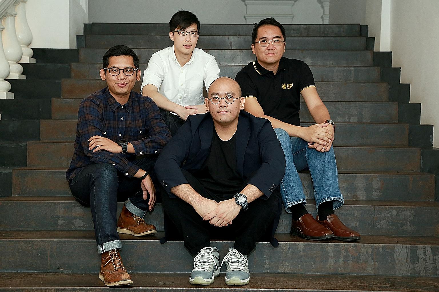 The National Heritage Board's digital teambehind the new heritage portal: (clockwise from far left) assistant manager Norfaiz Noeryamin, 30; manager Ian Liu, 30; manager Calvin Ow, 41; and senior manager Shaun Wong, 36. The Roots.sg site is a huge re