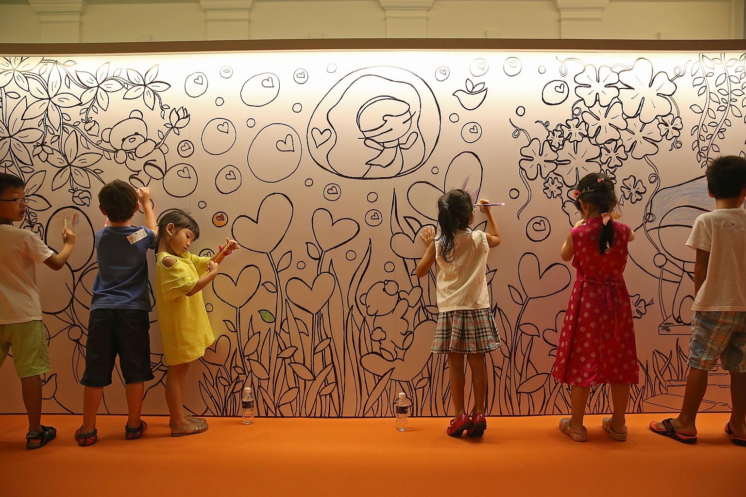 Children playing at an art installation at the National Museum, which was among the many activities in the Children's Season 2015. This year, 55 pre-schools will offer NAC and ECDA's arts education programme