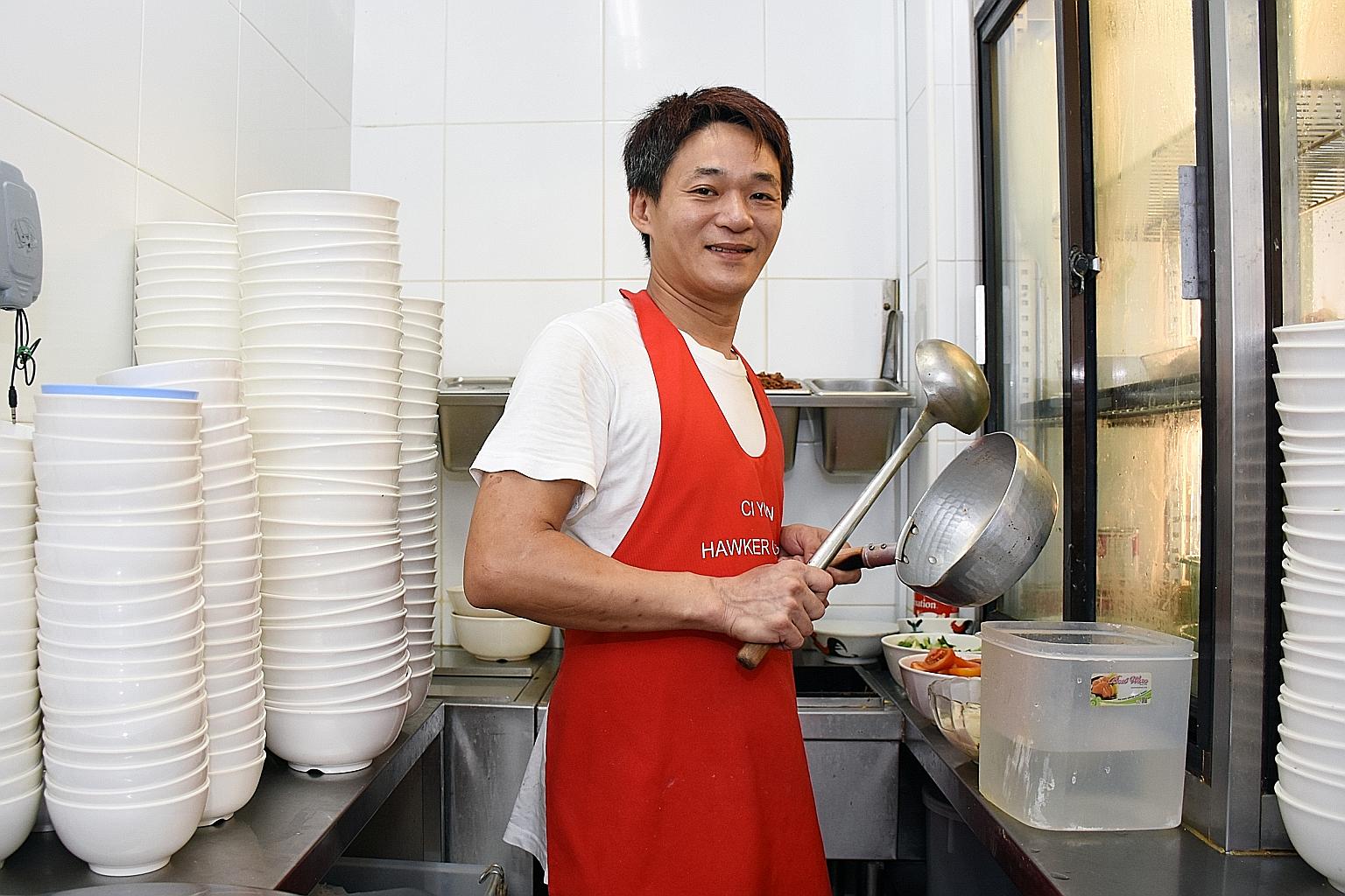 Mr Goh, who is also selling fish soup at Ci Yuan hawker centre, said he has learnt a new recipe because of the programme. He is also happier with the working conditions at Ci Yuan.
