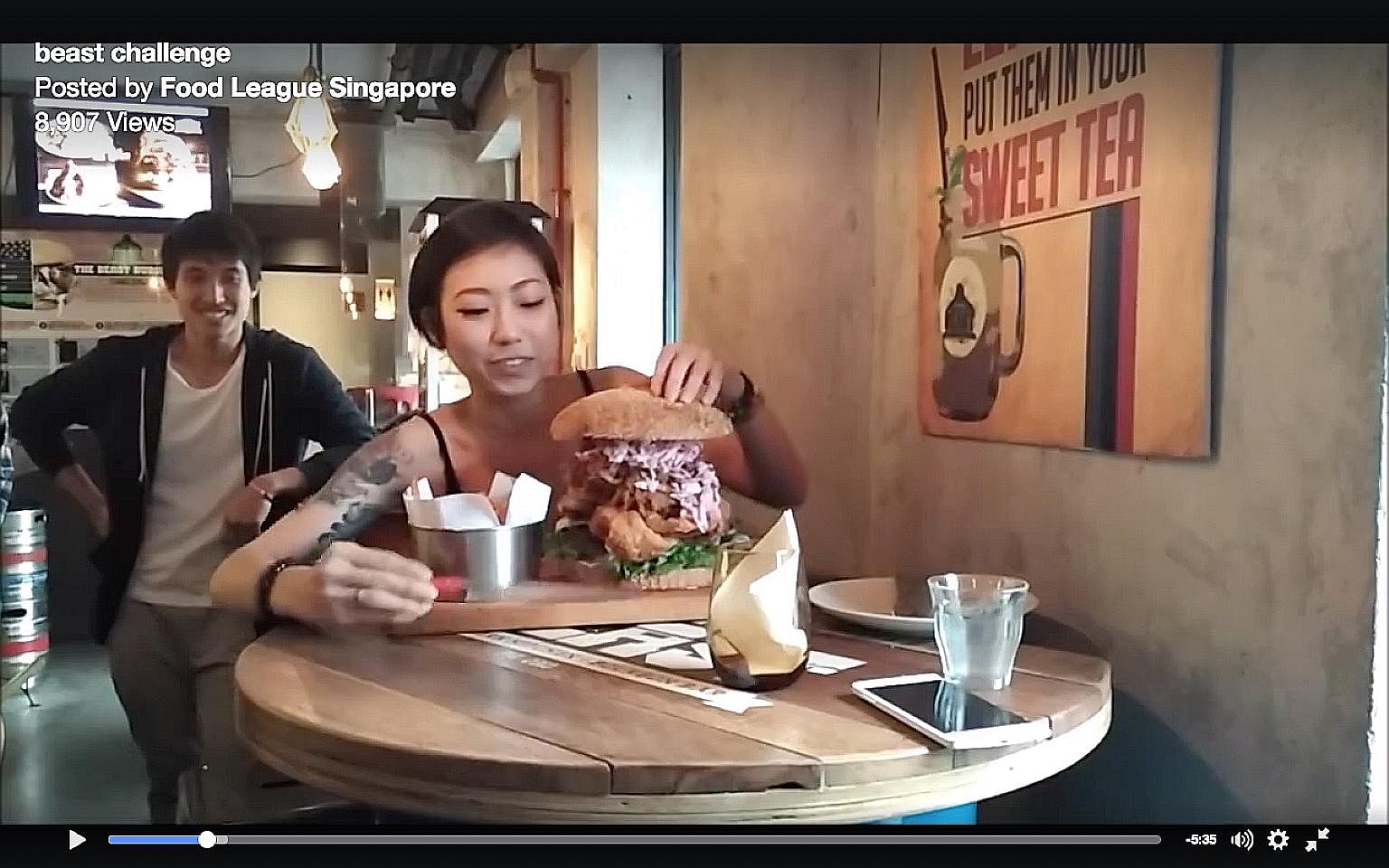 Competitive eater Thomasina Ow with the 3.2kg burger she demolished in 43 minutes last Wednesday. Ms Bermudez's path from maid to businesswoman with 15 workers is an inspiring story shared by Facebook group SamaSama, which seeks to improve the lives 