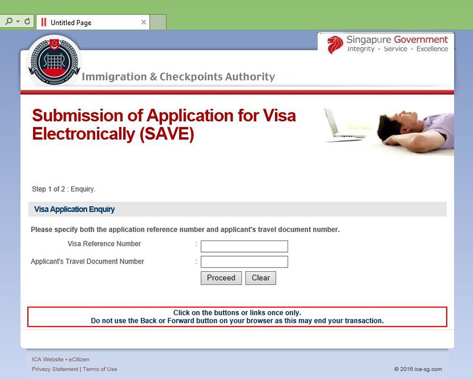 Earlier this month, the Immigration and Checkpoints Authority warned the public of a fake website (left) that had been phishing for visitors' visa reference and passport numbers.