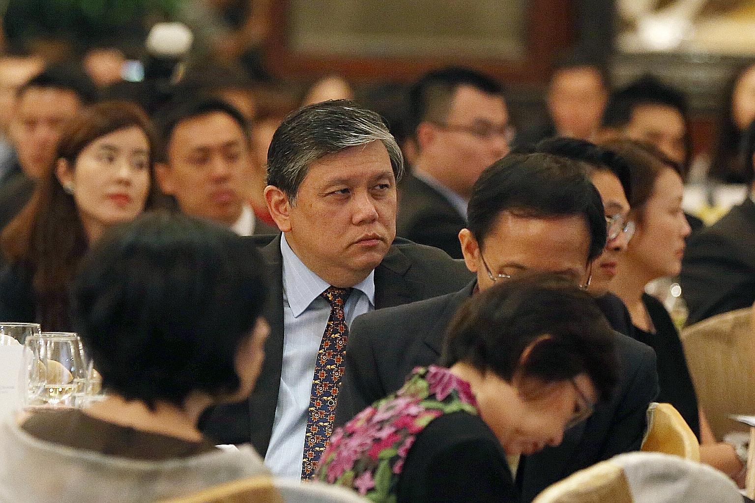 Mr Lim at the Administrative Service event yesterday. The permanent secretary will retire on Saturday after 37 years in the civil service.