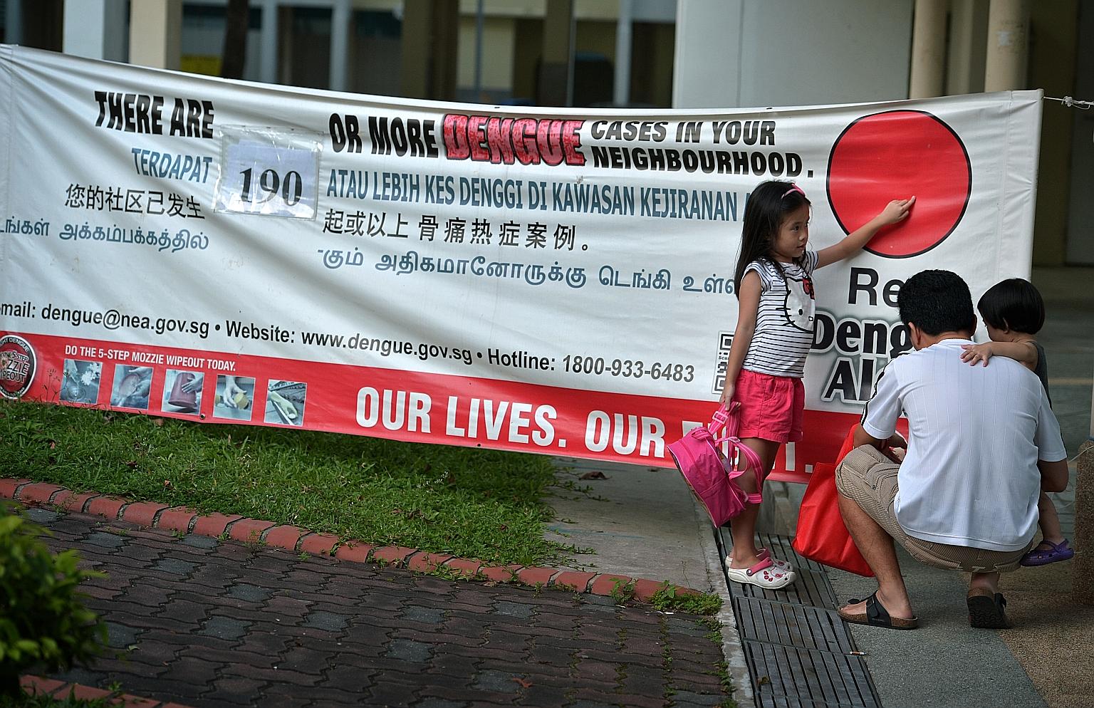 More dengue cases were reported in the last week of April compared with the week before, according to figures from NEA's dengue website. A total of 244 cases were reported from April 24 to 30.