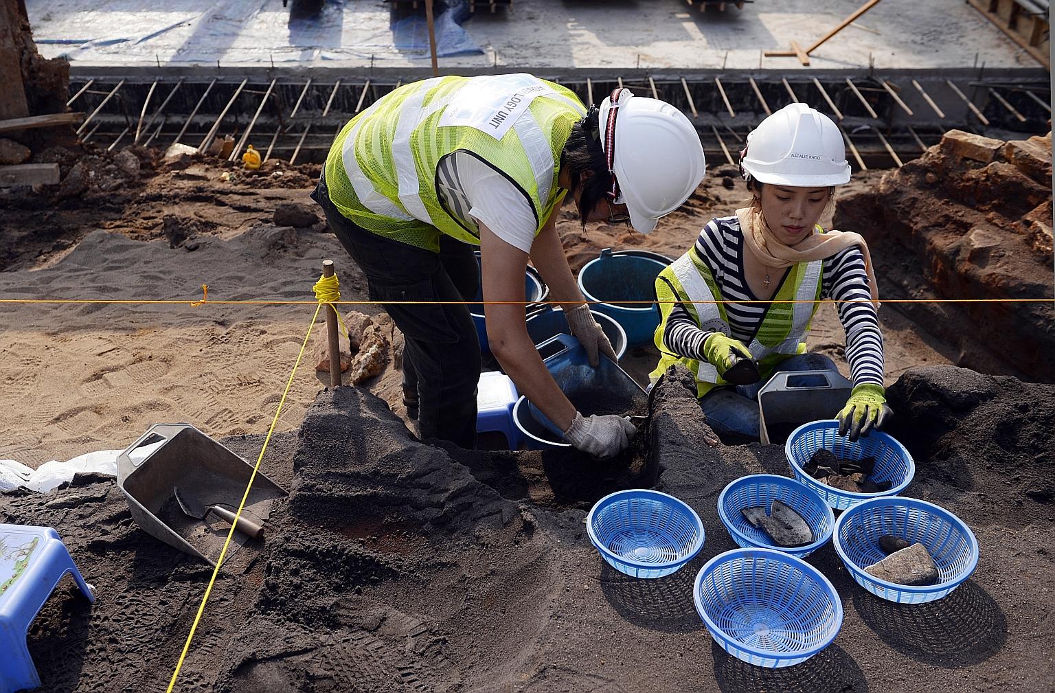 An excavation site in front of Victoria Theatre and Victoria Concert Hall last year. Members of the heritage community welcomed the archaeology review, noting that digs here have grown in scale and regularity since the first excavation at Fort Cannin