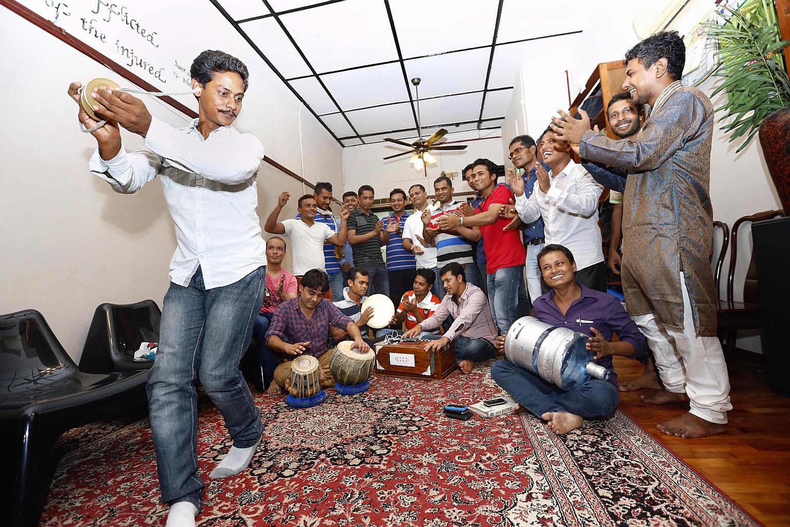 Dibashram, located in a Rowell Road shophouse, organises various activities for migrant workers such as poetry competitions, photography exhibitions and festive celebrations.