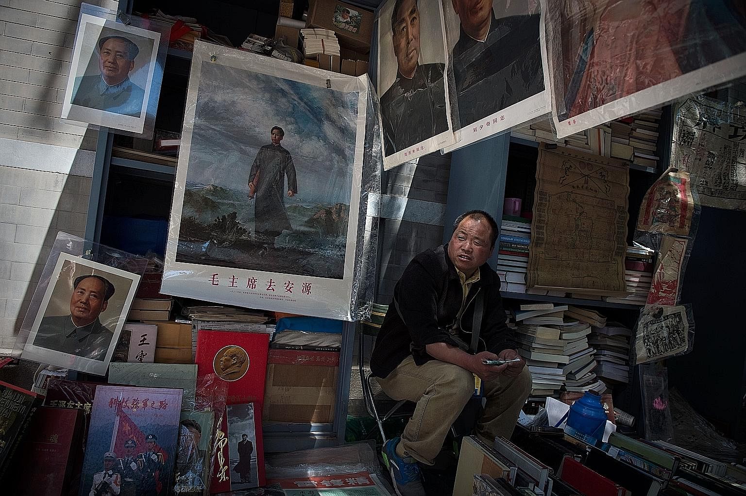 Posters and images of Mao Zedong in a Beijing market. Fifty years after the Cultural Revolution, Mao's legacy remains. The lack of literature within China chronicling the brutality of the period, and the lack of public debate, has also meant that you