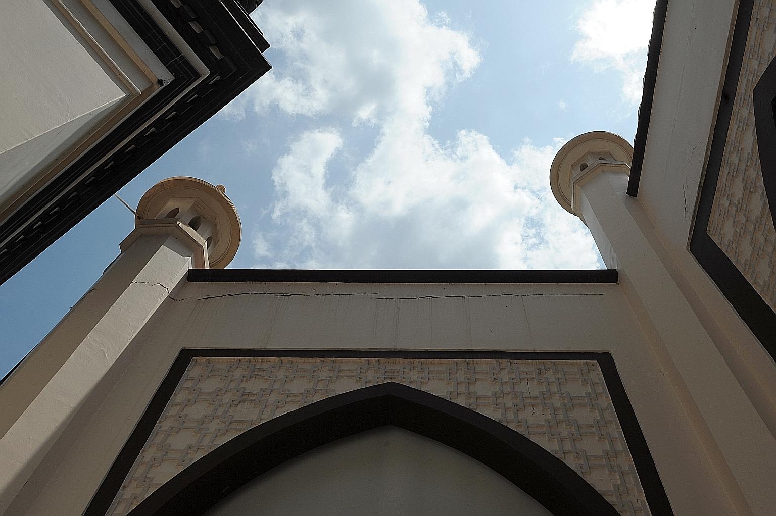 The Hajjah Fatimah Mosque, opened in 1846 in Beach Road, will undergo a year-long restoration to address issues such as moisture damage or plaster cracks on walls.