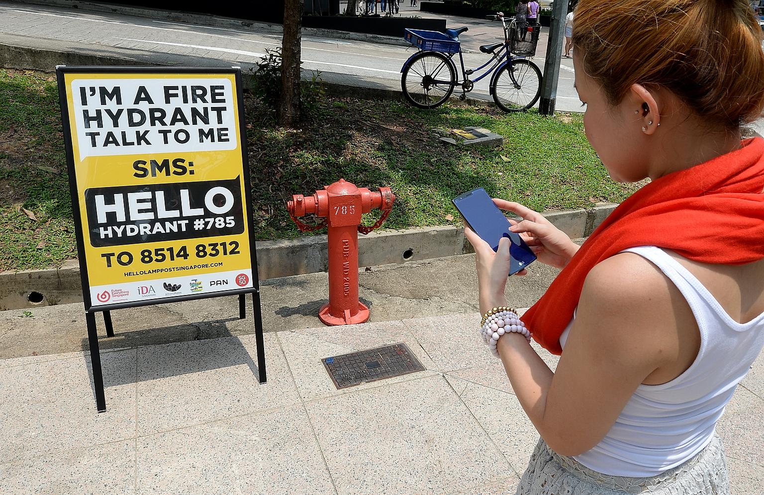 Dr Balakrishnan notes that people are using the Internet to find common causes and to actually do things. There is a greater sense of community ownership, participation and problem-solving. A woman sending an SMS text to a fire hydrant, one of the ex