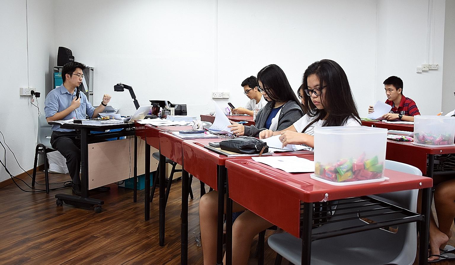 Mr Chee keeps class sizes small - each class has about seven students.