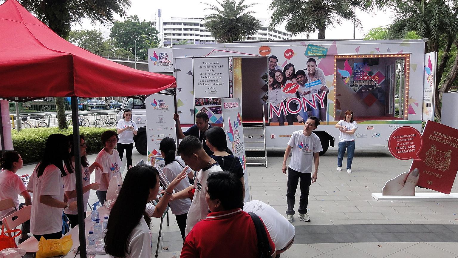 It is called the Harmony Truck, and it is making its way across the island from now to end-July to promote racial and religious harmony. On board are several kiosks, some of which touch on cultures and festivities here. It will be stationed at certai