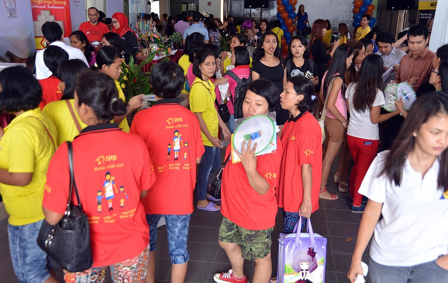 The eldercare course was launched at an education and health fair for foreign domestic workers and employers at the Fast Clubhouse in Raeburn Park.