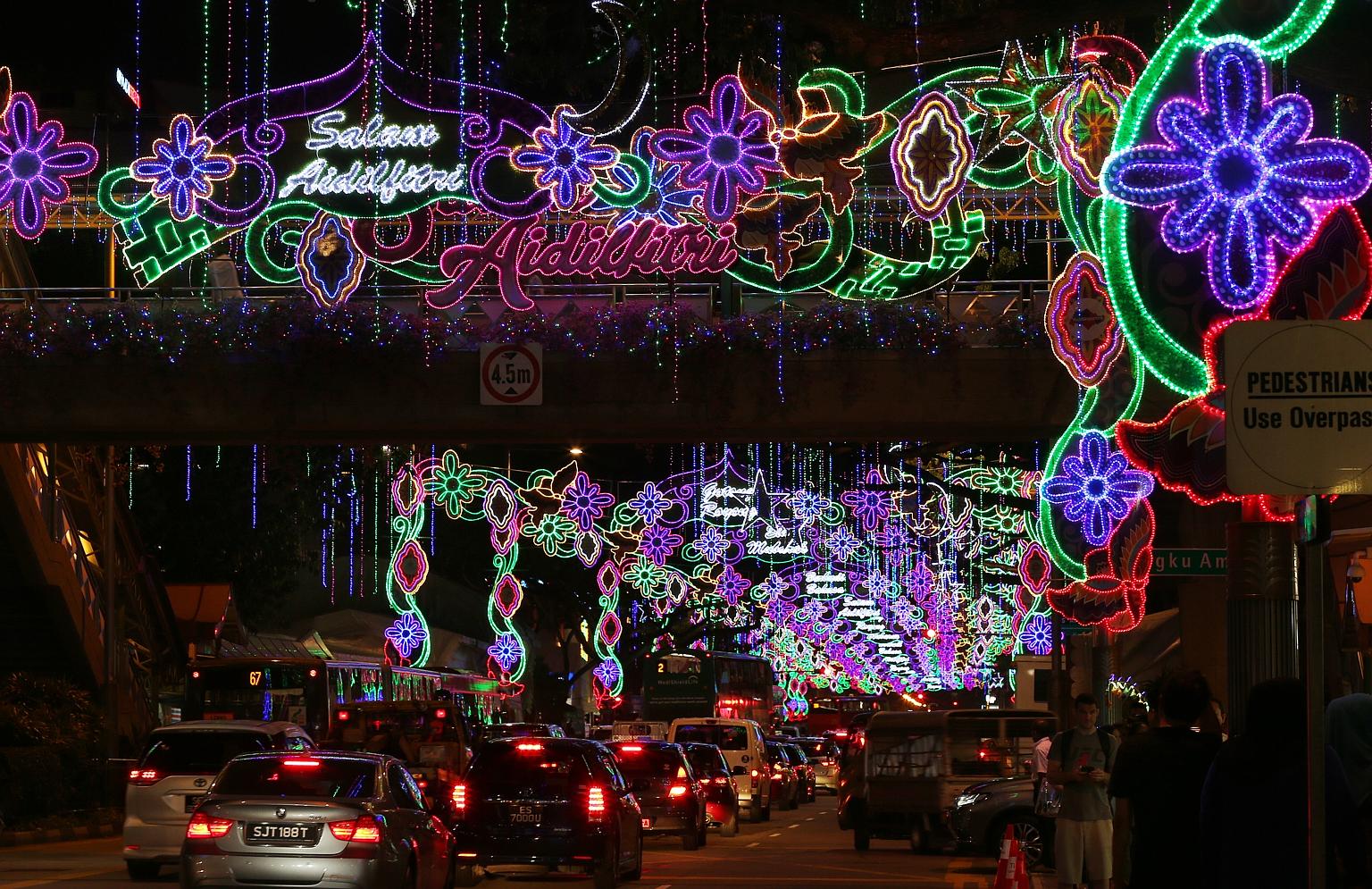 The light-up this year features traditional and modern batik designs as well as weave patterns of Malay crafts.