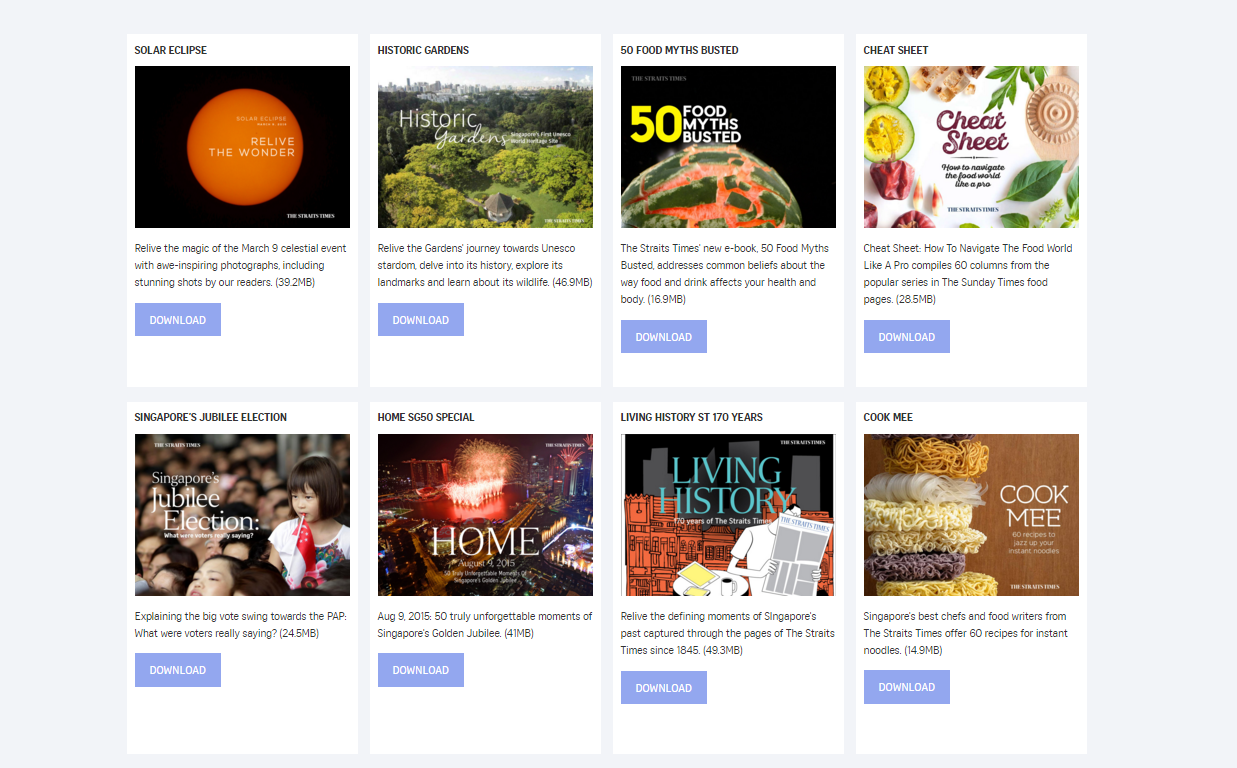 The Straits Times e-books collection