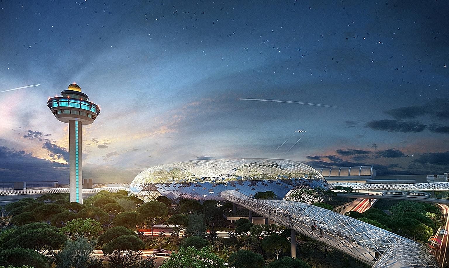 An artist's impression of Project Jewel, Changi Airport's first tie-up with a private firm. It will offer mainly retail services.
