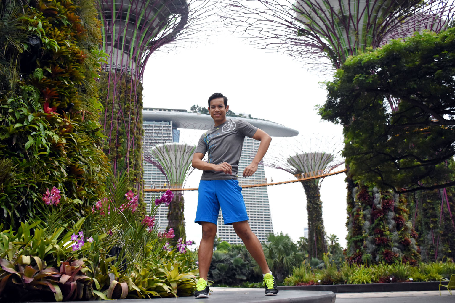 Mr Faiz showing some Zumba moves. On Saturday, he will be one of nine instructors leading the Zumba Fitness mass dance component of Retro Fever at Gardens by the Bay. 